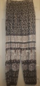 Women's Smocked Waist Tribal Elephant Harem Pants
